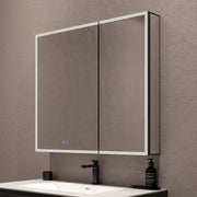 36"x32" Bathroom LED Mirror Cabinet – Dimmable Light, Anti - Fog, Recessed or Surface Mount - Medicine Cabinet