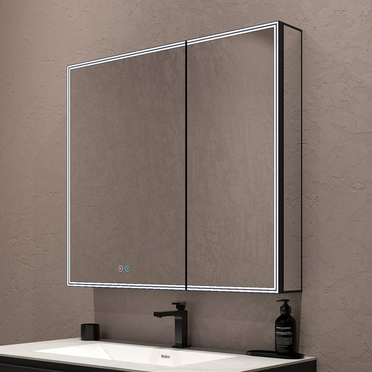 36"x32" Bathroom LED Mirror Cabinet – Dimmable Light, Anti - Fog, Recessed or Surface Mount - Medicine Cabinet NeoNova Decor