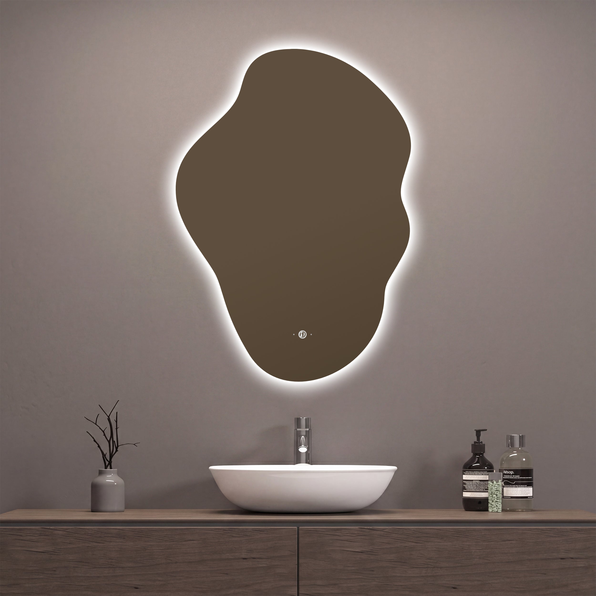 Flow LED Mirror – 24"x32", Wave Sensor & Backlit Glow