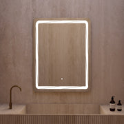 28" x 36" LED Bathroom Mirror with Anti-Fog and Angled Corner Light Border
