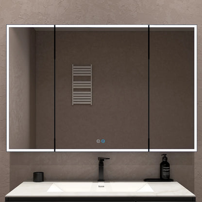 48"x32" LED Mirror Cabinet, Anti-Fog, Dimmable Light & Memory – Recessed or Wall-Mounted