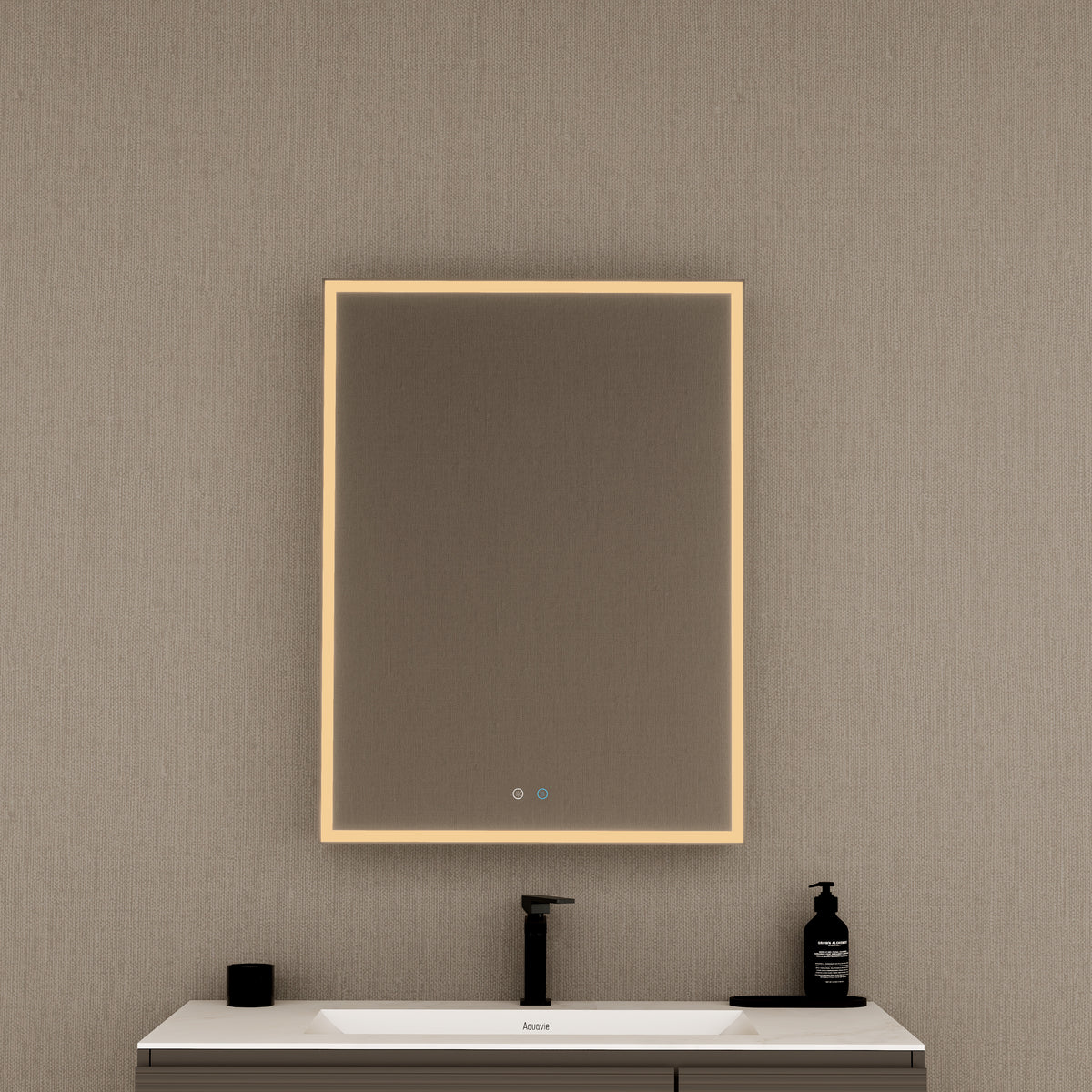 24" LED Anti-Fog Medicine Cabinet — Aluminum Frame, Surface or Recessed Mount
