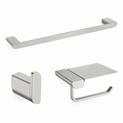 SUS304 stainless steel BH01 bathroom hardware set in brushed nickel – towel bar, robe hook, toilet paper holder