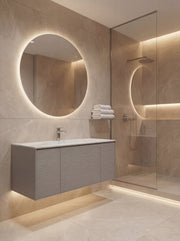 40"/ 48" Stone Top with Light Gray Engineered Wood Floating Bathroom Vanity - Vanity48"