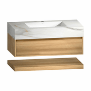 40" Sintered Stone Top with Hotel - Style Floating Bathroom Vanity - VanityCalacatta Gold