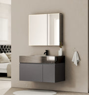 40''/32'' Stone Top with Dark Gray Engineered Wood Floating Bathroom Vanity - Vanity32" NeoNova Decor