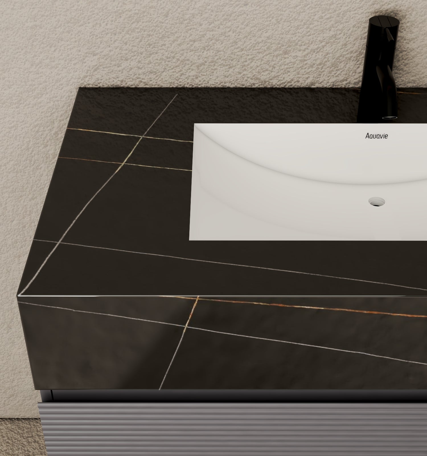 40''/32'' Stone Top with Dark Gray Engineered Wood Floating Bathroom Vanity - Vanity40" NeoNova Decor