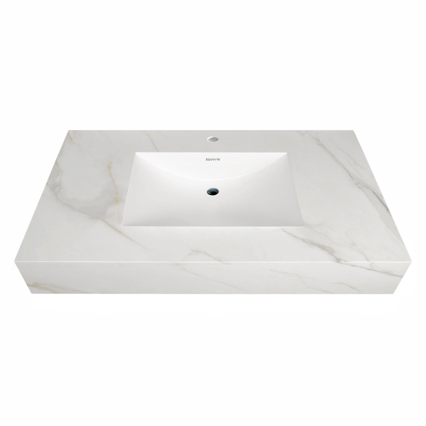 40''/32'' Stone Top with Gray Engineered Wood Floating Bathroom Vanity - Vanity40"x21.5" NeoNova Decor