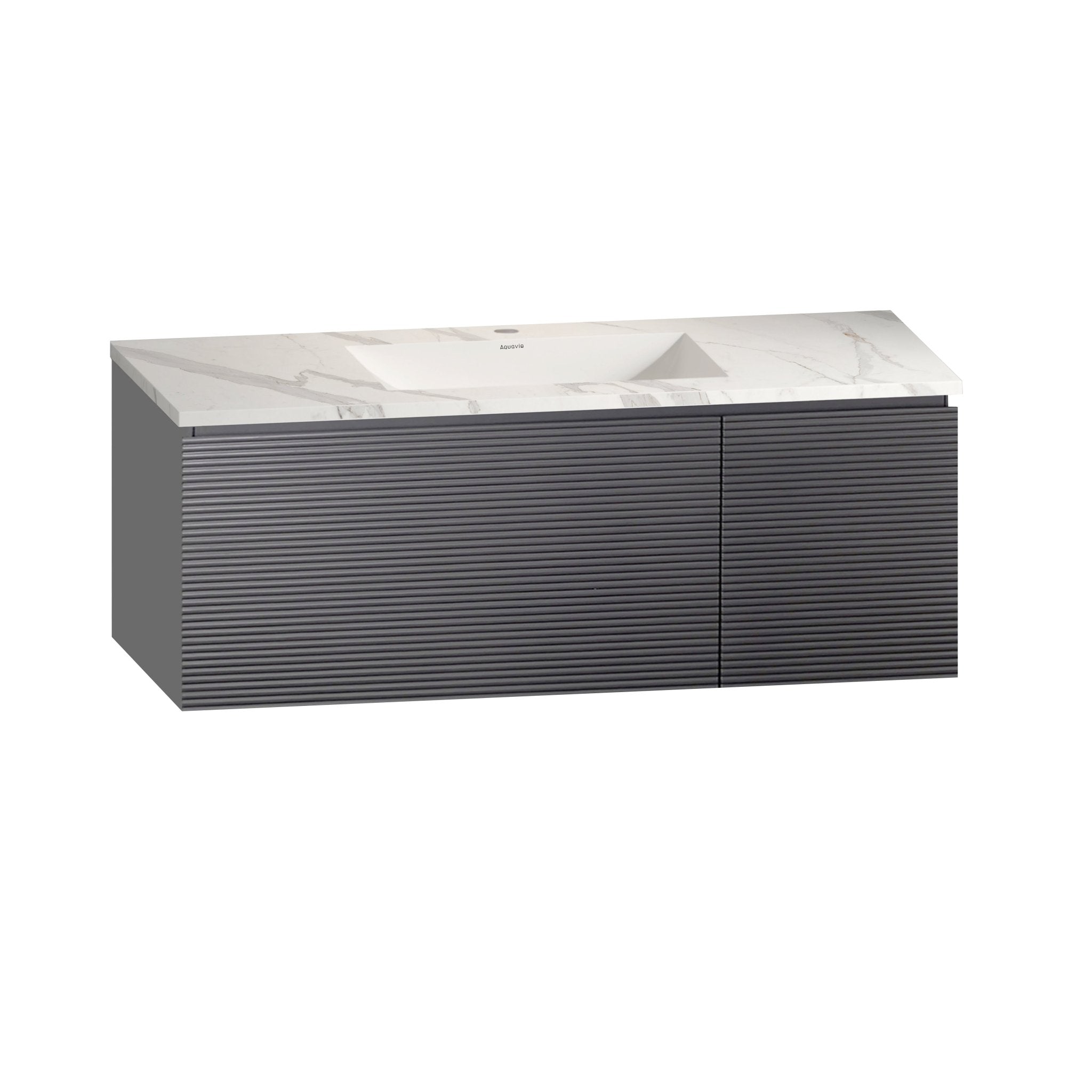 40''/32'' Stone Top with Gray Engineered Wood Floating Bathroom Vanity - Vanity40"x21.5" NeoNova Decor