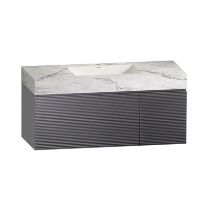40''/32'' Stone Top with Gray Engineered Wood Floating Bathroom Vanity - Vanity40"x21.5" NeoNova Decor