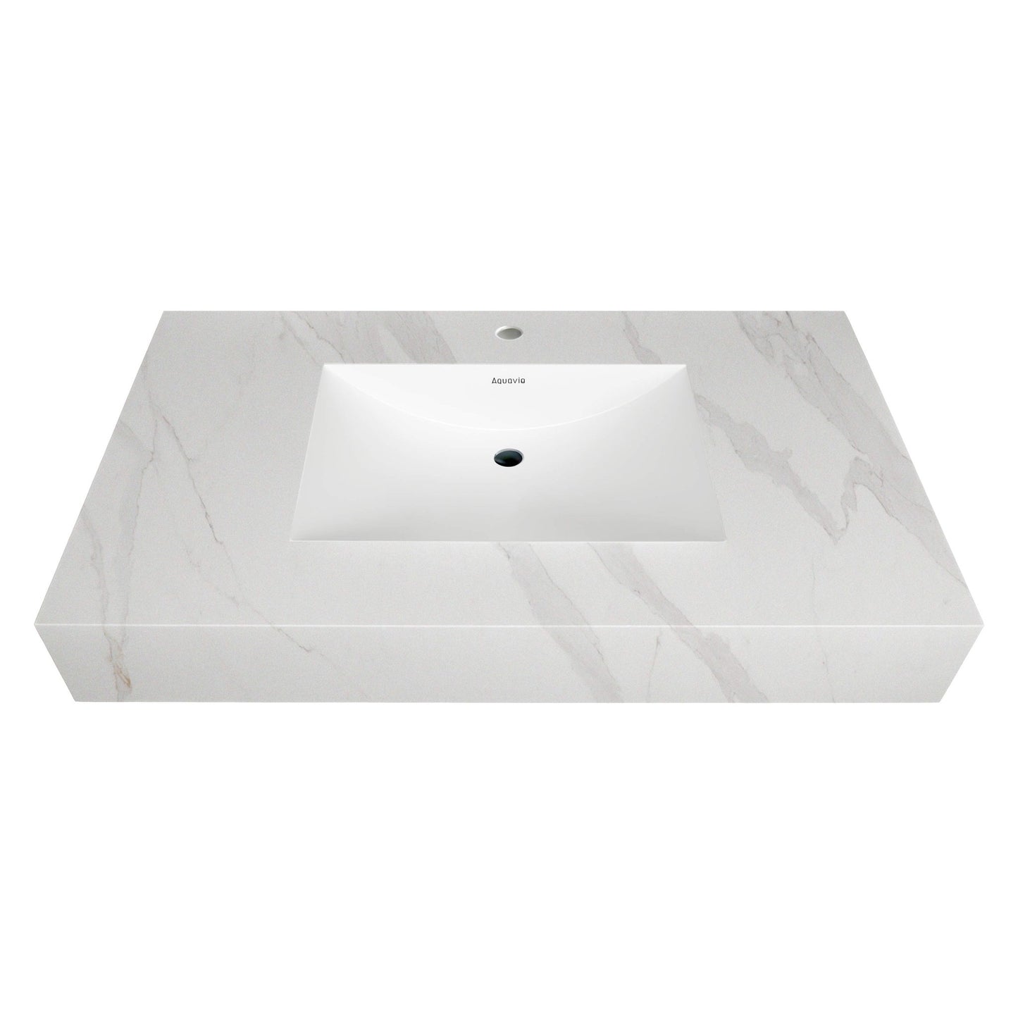 40''/32'' Stone Top with Gray Engineered Wood Floating Bathroom Vanity - Vanity40"x21.5" NeoNova Decor