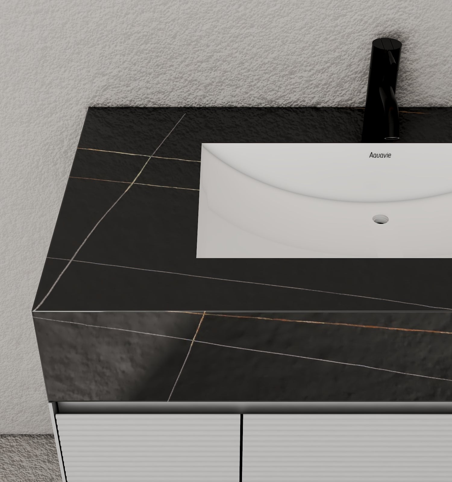 40''/48'' Stone Top with Light Gray Engineered Wood Floating Bathroom Vanity - Vanity40"x22" NeoNova Decor