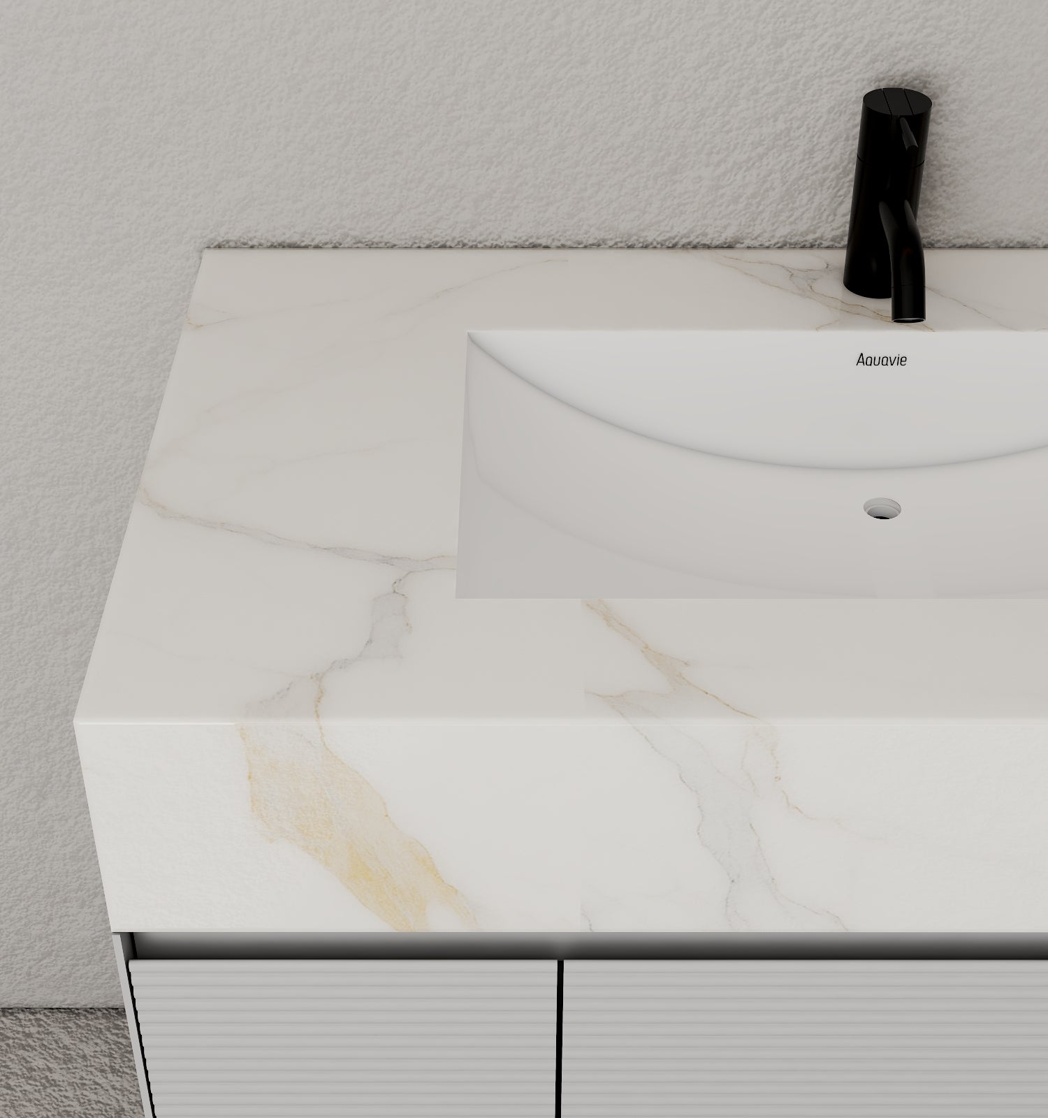 40''/48'' Stone Top with Light Gray Engineered Wood Floating Bathroom Vanity - Vanity40"x22" NeoNova Decor