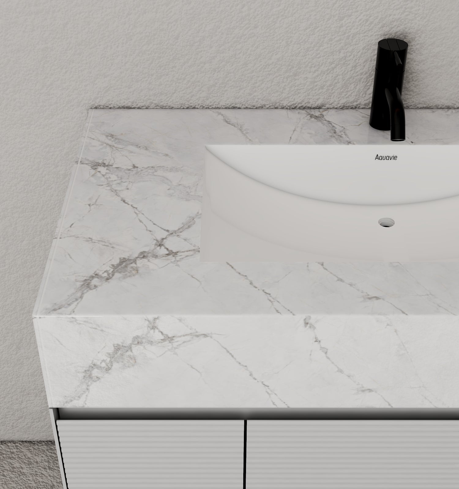 40''/48'' Stone Top with Light Gray Engineered Wood Floating Bathroom Vanity - Vanity40"x22" NeoNova Decor