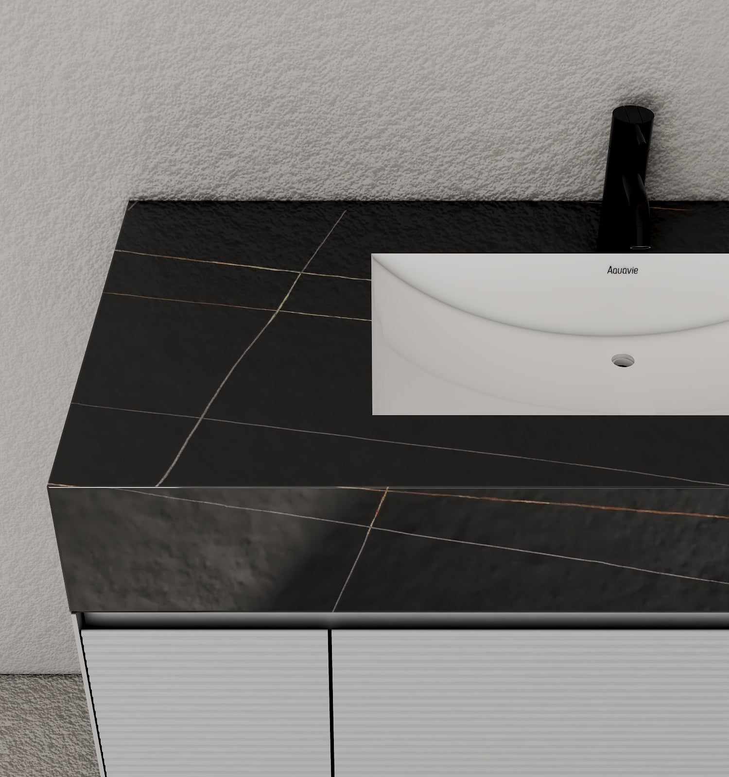 40''/48'' Stone Top with Light Gray Engineered Wood Floating Bathroom Vanity - Vanity48"x22" NeoNova Decor