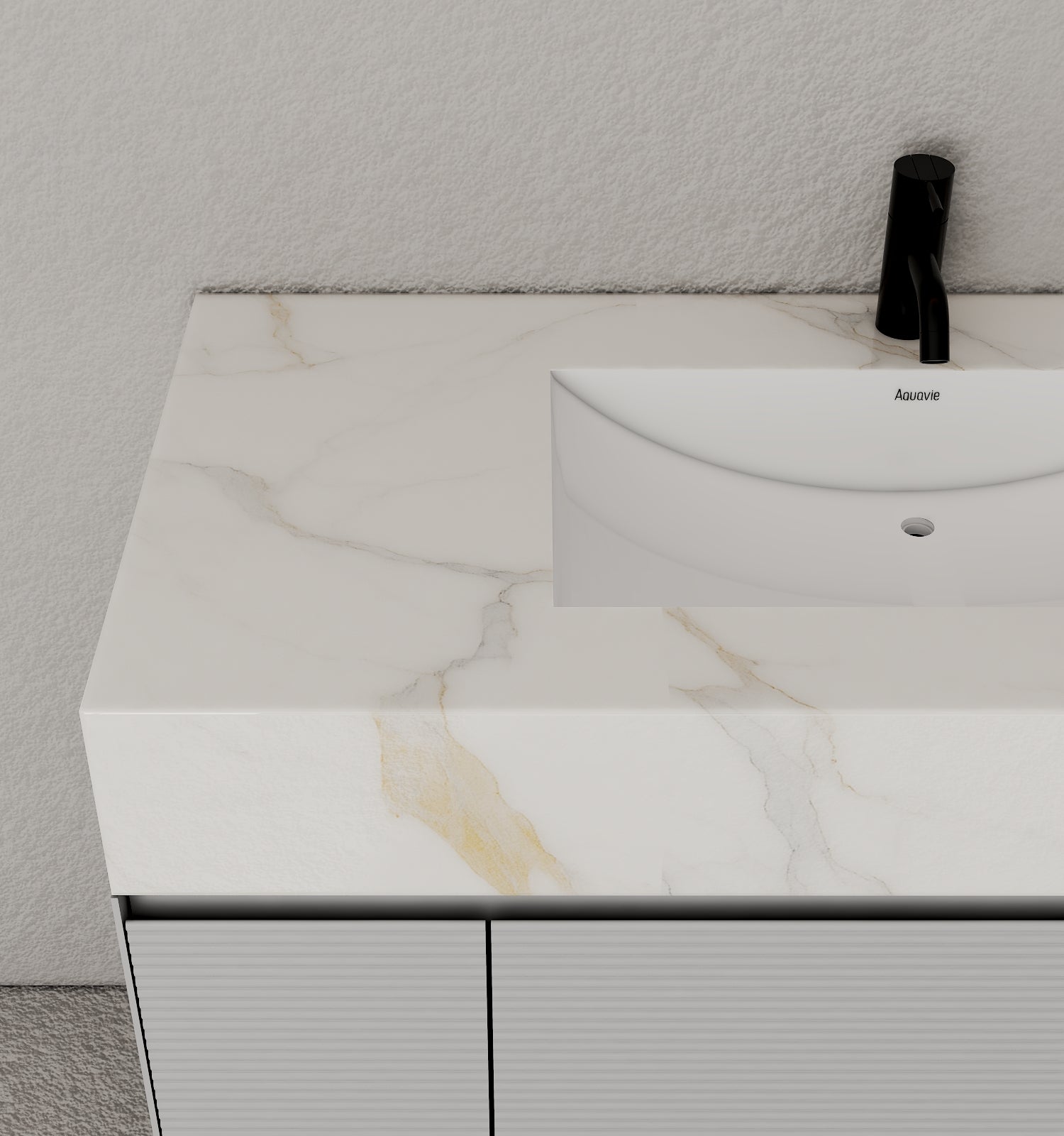 40''/48'' Stone Top with Light Gray Engineered Wood Floating Bathroom Vanity - Vanity48"x22" NeoNova Decor