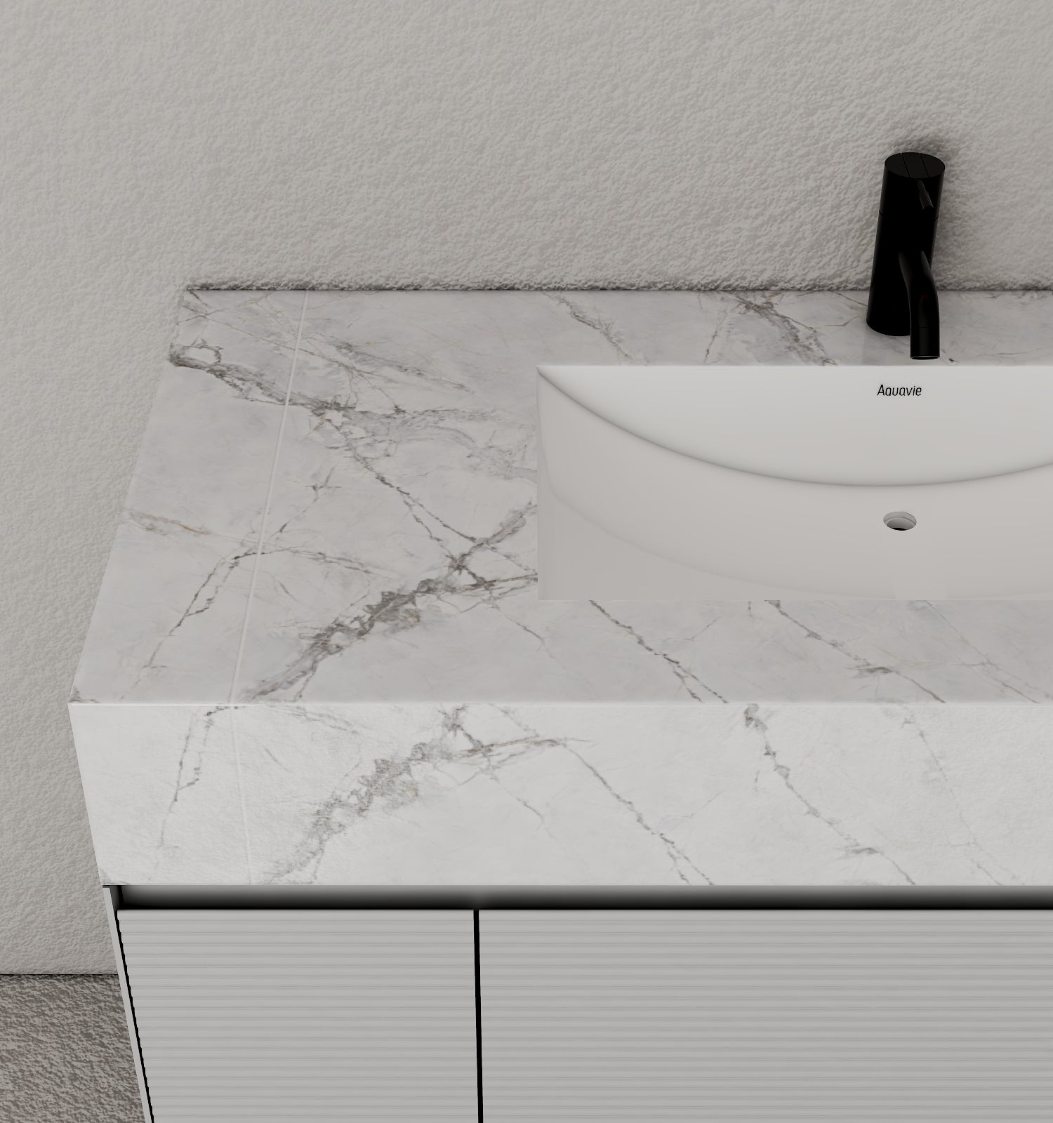40''/48'' Stone Top with Light Gray Engineered Wood Floating Bathroom Vanity - Vanity48"x22" NeoNova Decor