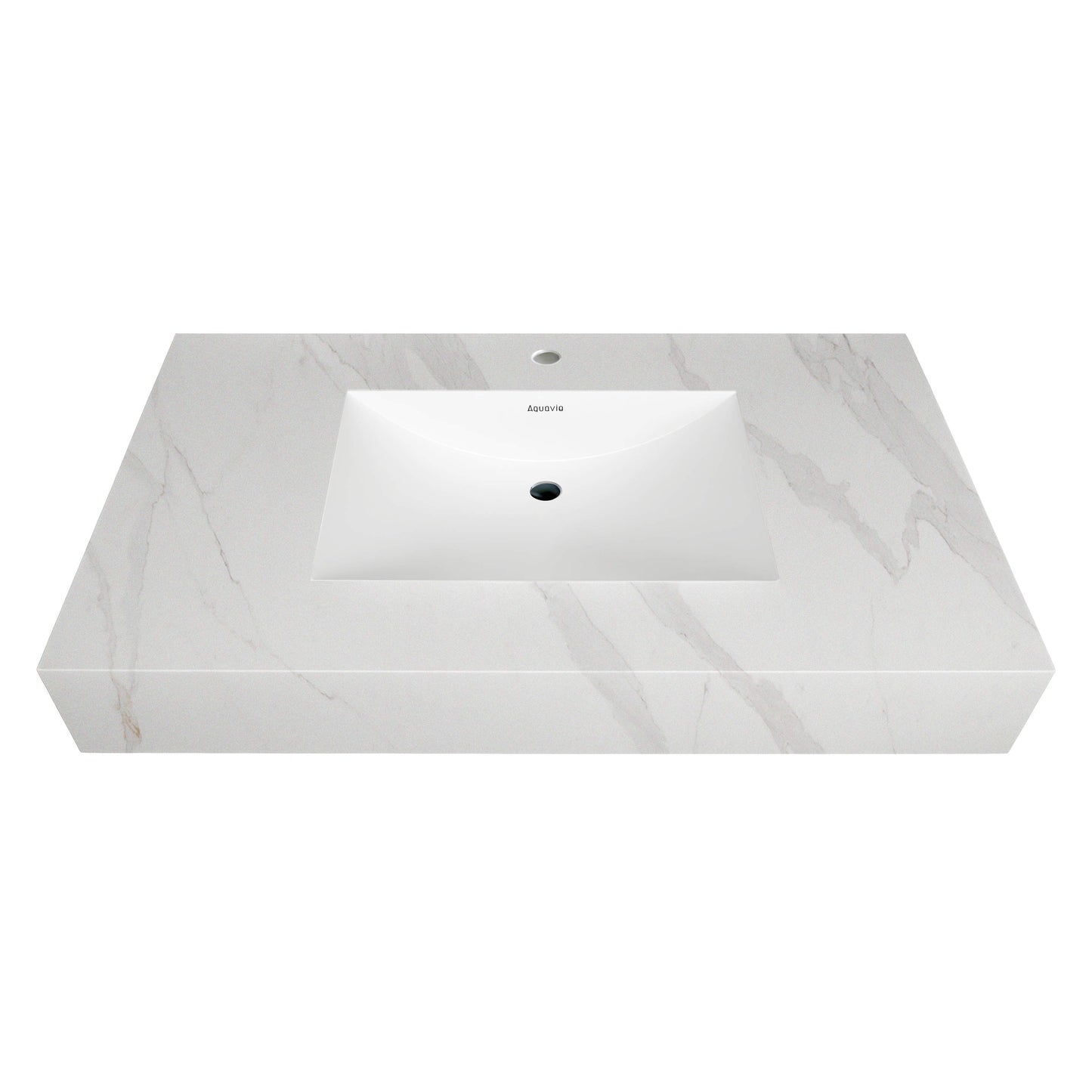 40''/32'' Stone Top with Gray Engineered Wood Floating Bathroom Vanity