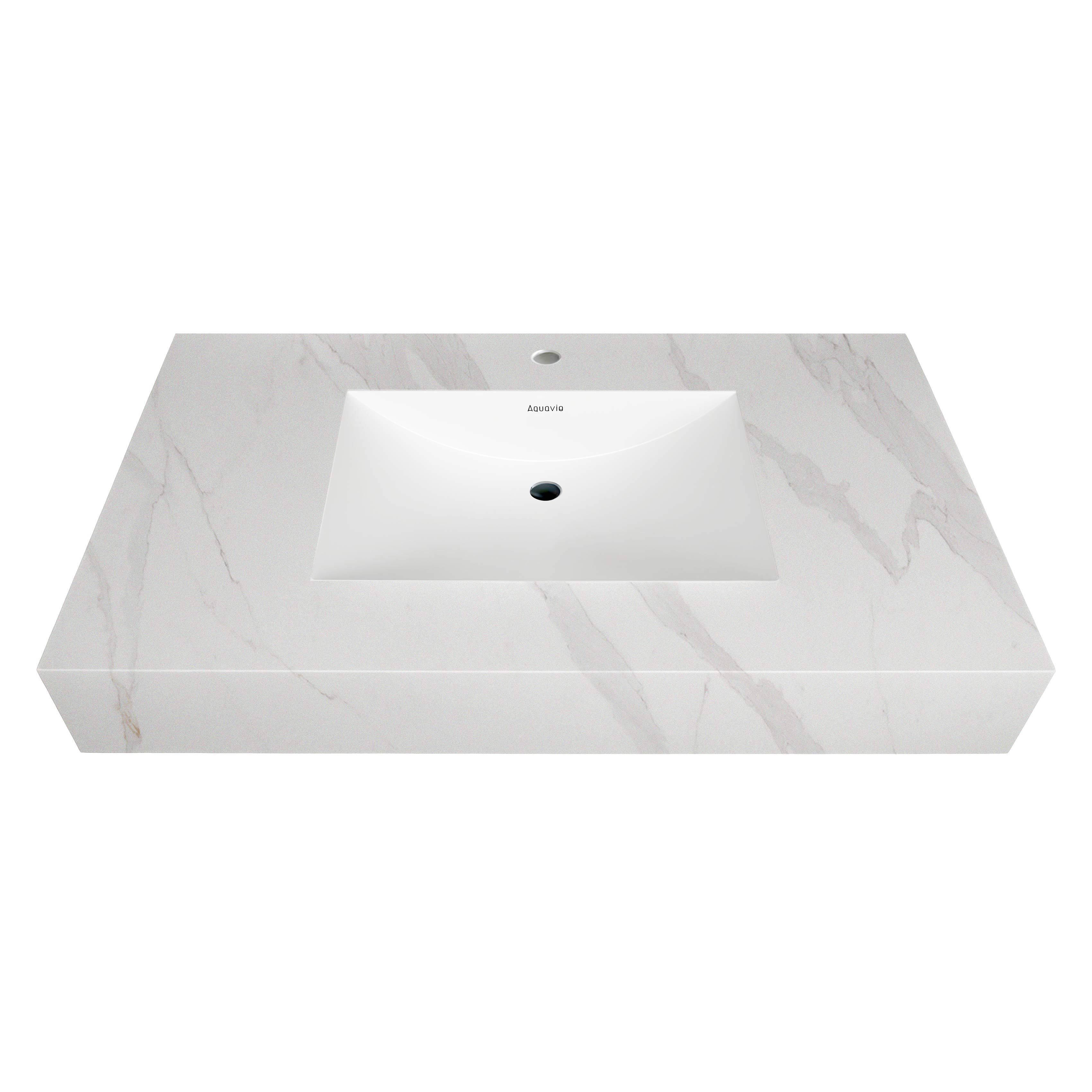 32"-71" Seamless Sintered Stone Vanity Top with Integrated Basin