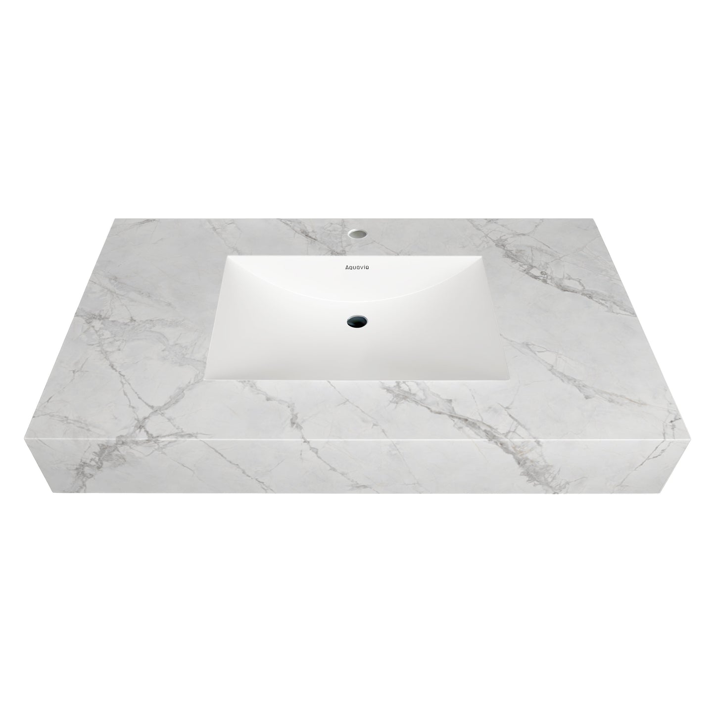 40''/32'' Stone Top with Gray Engineered Wood Floating Bathroom Vanity