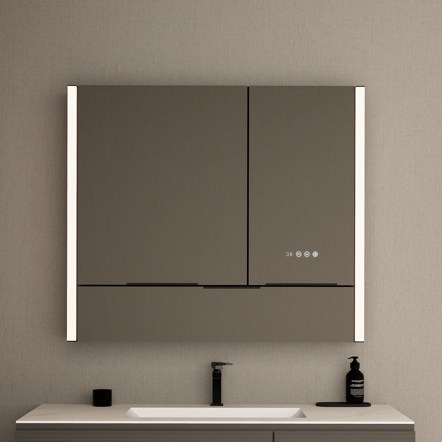 41" x 36" LED Medicine Cabinet with Anti - Fog Mirror, CRI 90 & Built - in Fridge - Medicine Cabinet41"x36"