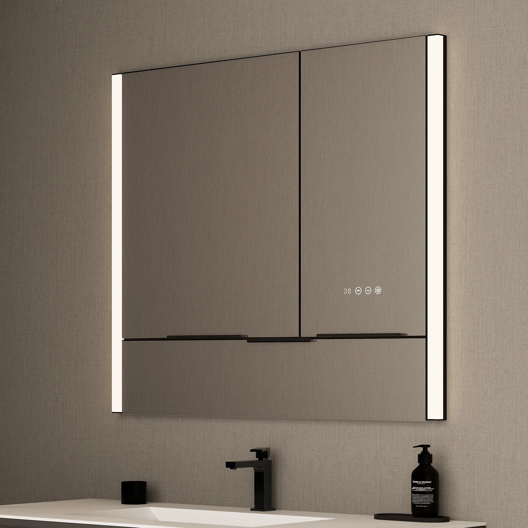 41" x 36" LED Medicine Cabinet with Anti - Fog Mirror, CRI 90 & Built - in Fridge - Medicine Cabinet41"x36"