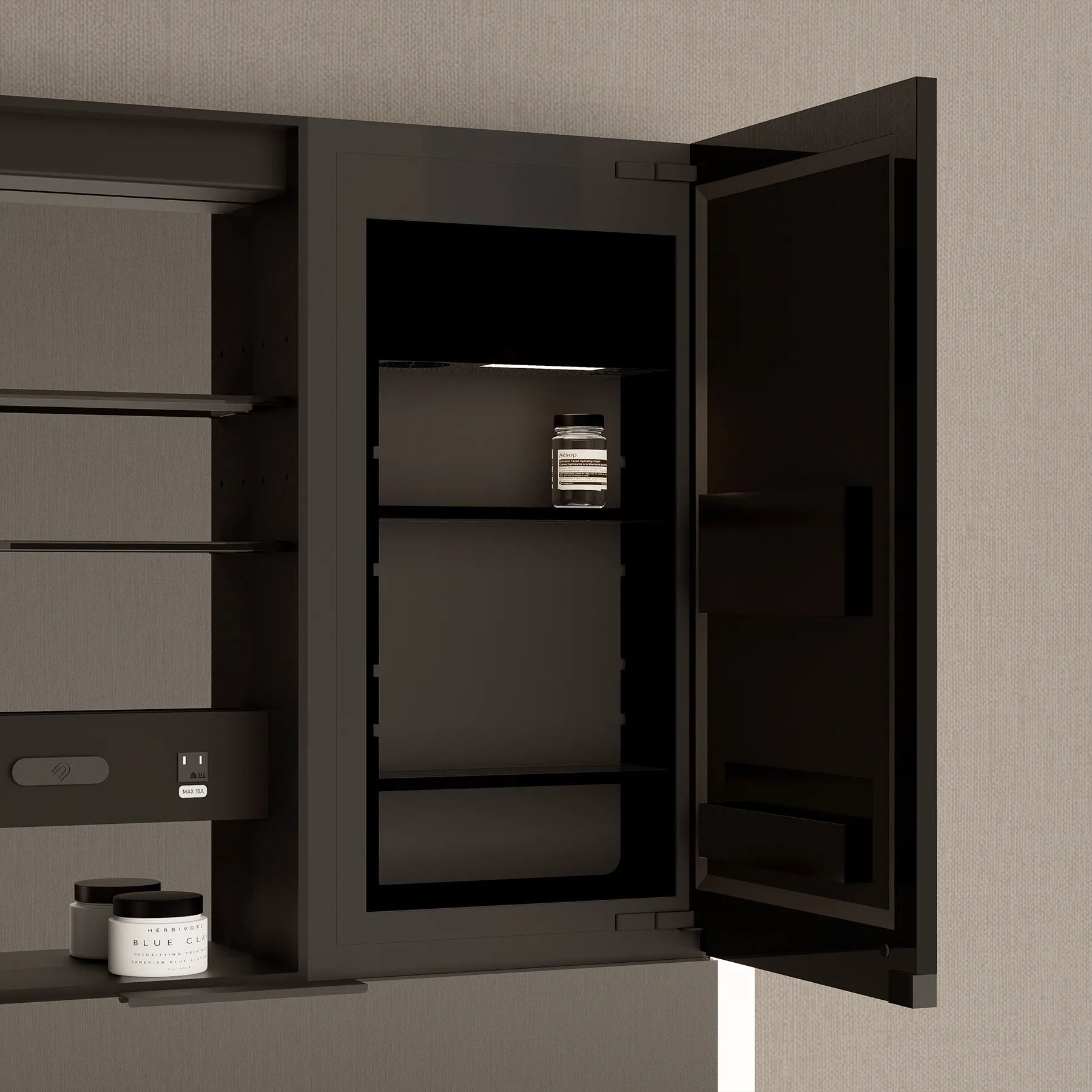 41" x 36" LED Medicine Cabinet with Anti - Fog Mirror, CRI 90 & Built - in Fridge - Medicine Cabinet41"x36"