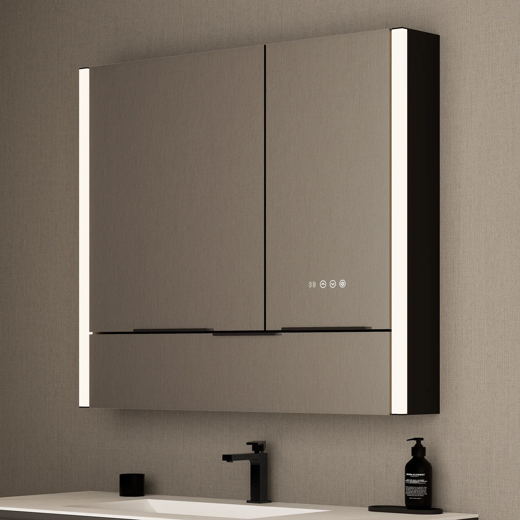 41" x 36" LED Medicine Cabinet with Anti - Fog Mirror, CRI 90 & Built - in Fridge - Medicine Cabinet41"x36"