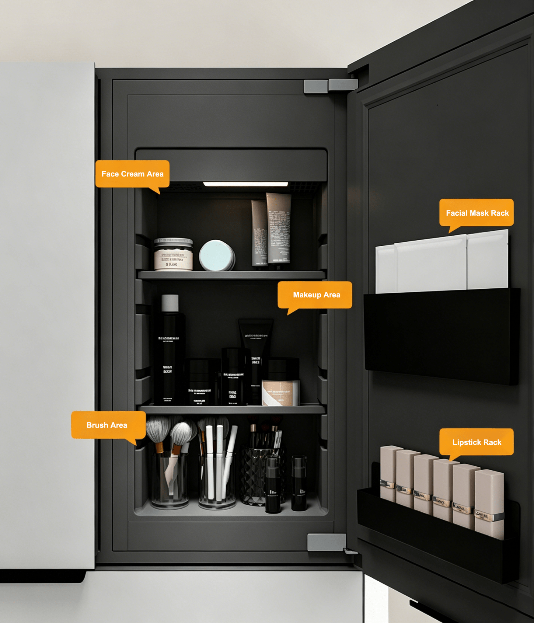 41" x 36" LED Medicine Cabinet with Anti - Fog Mirror, CRI 90 & Built - in Fridge - Medicine Cabinet41"x36"