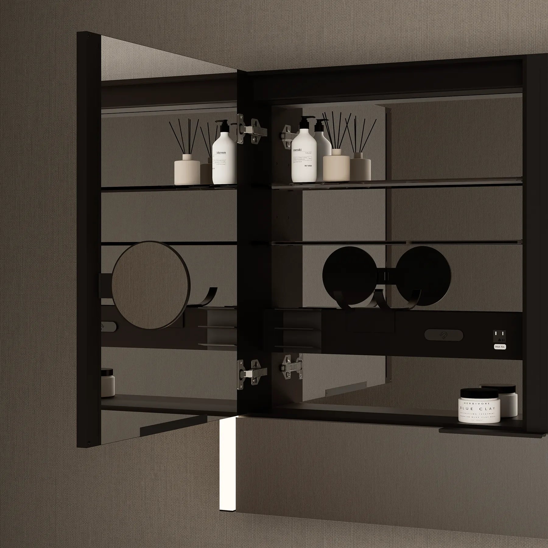 41" x 36" LED Medicine Cabinet with Anti - Fog Mirror, CRI 90 & Built - in Fridge - Medicine Cabinet41"x36"