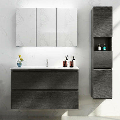 A8002 Bathroom Vanity Sink Combo Wall Mounted Cabinet Vanity Set with Drop in Sink.