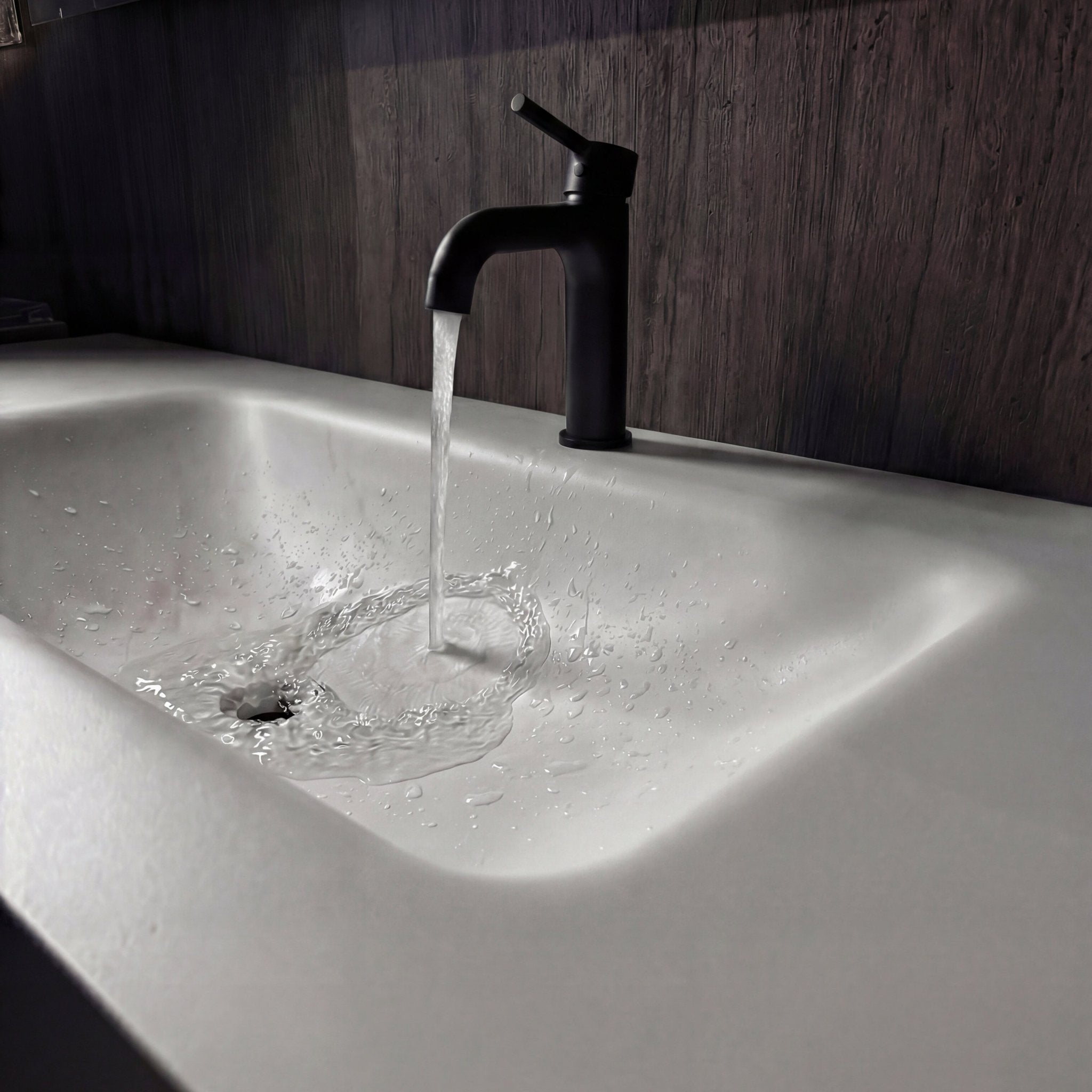 48"/ 60" Wall Mount Bathroom Vanity - Stone Integrated Basin & Plywood Cabinet - VanityLight Oak