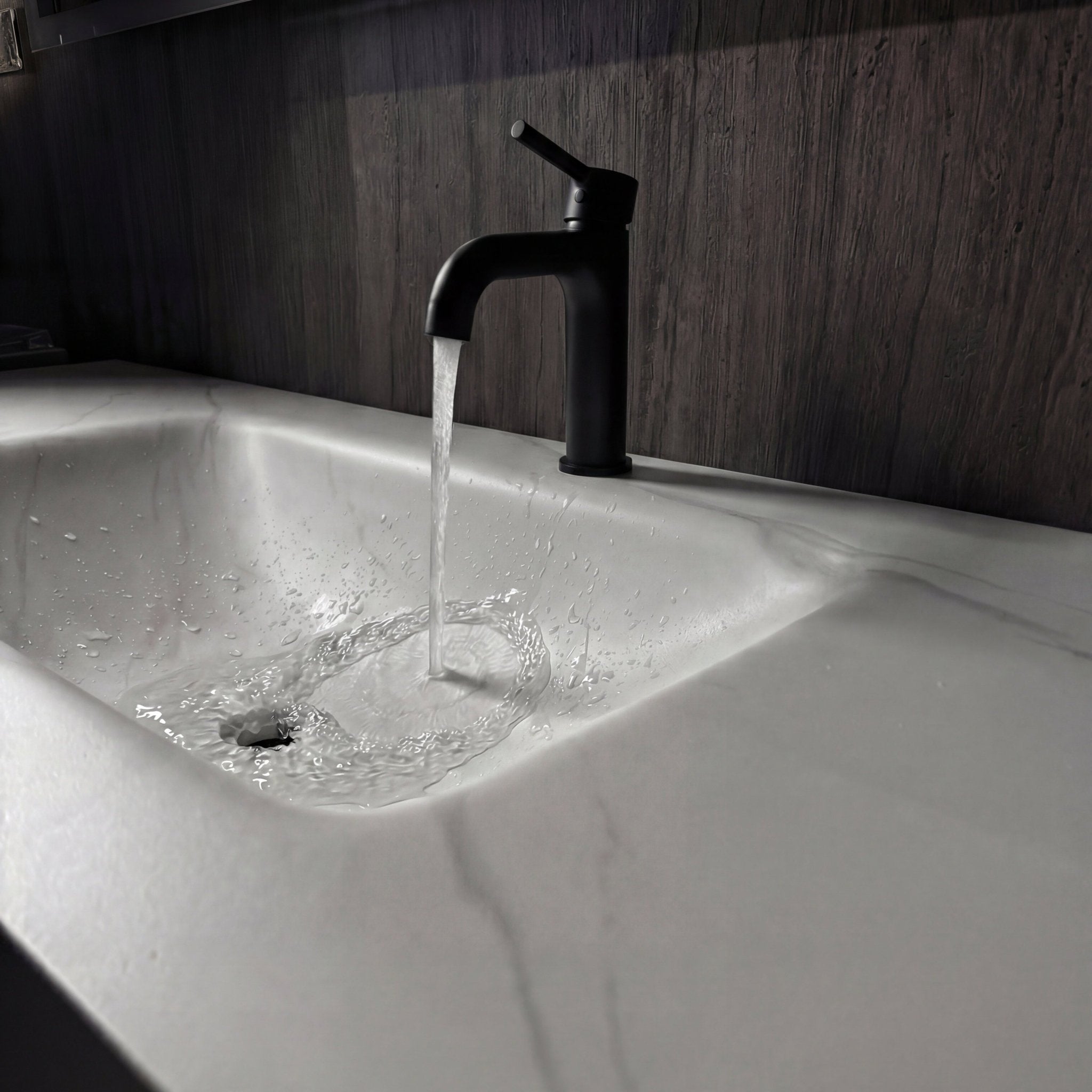 48"/ 60" Wall Mount Bathroom Vanity - Stone Integrated Basin & Plywood Cabinet - VanityLight Oak