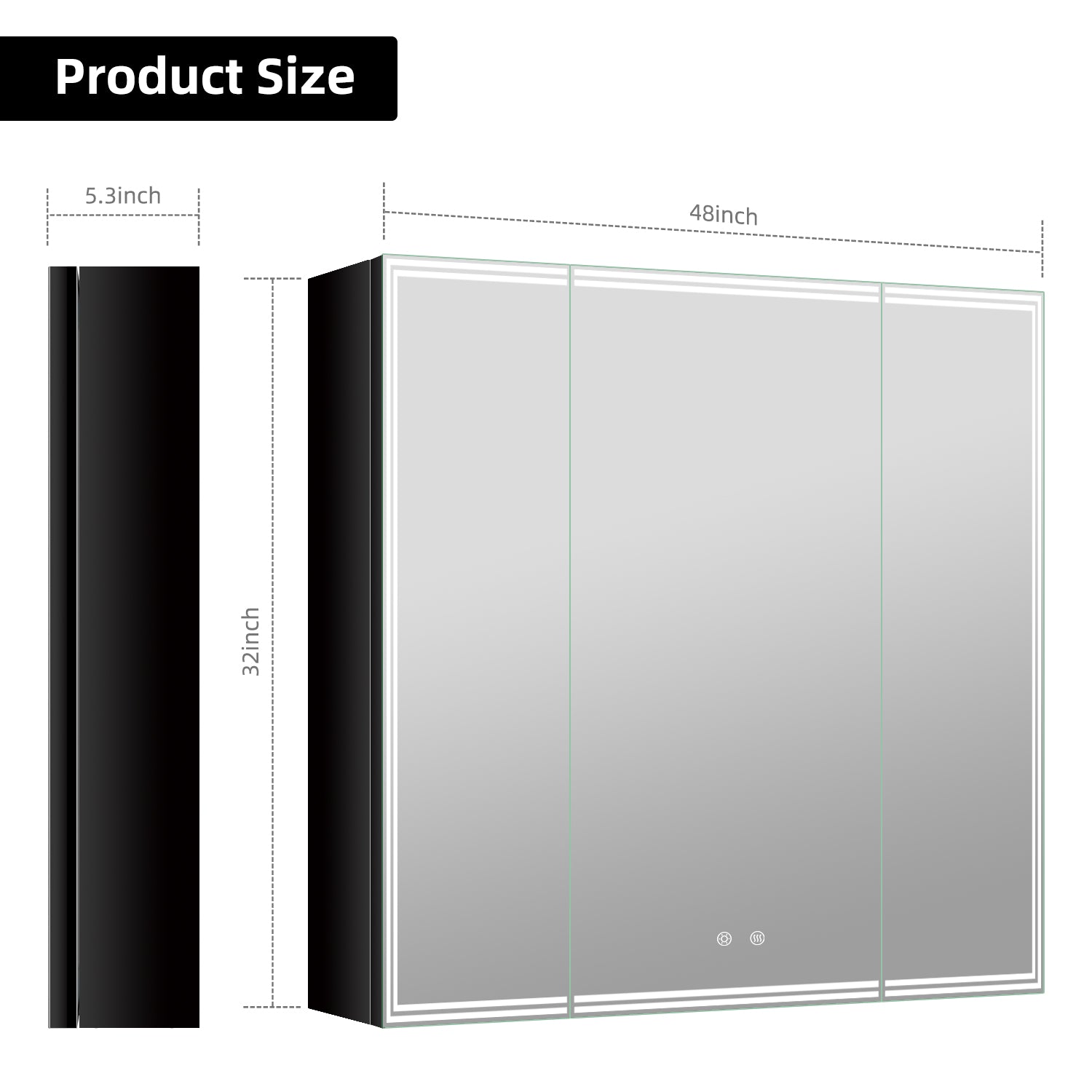 48'' LED Mirror Cabinet with Anti - Fog, Dimmable & Outlet – Blum Hinge，Recessed/Surface Mount - Medicine Cabinet NeoNova Decor
