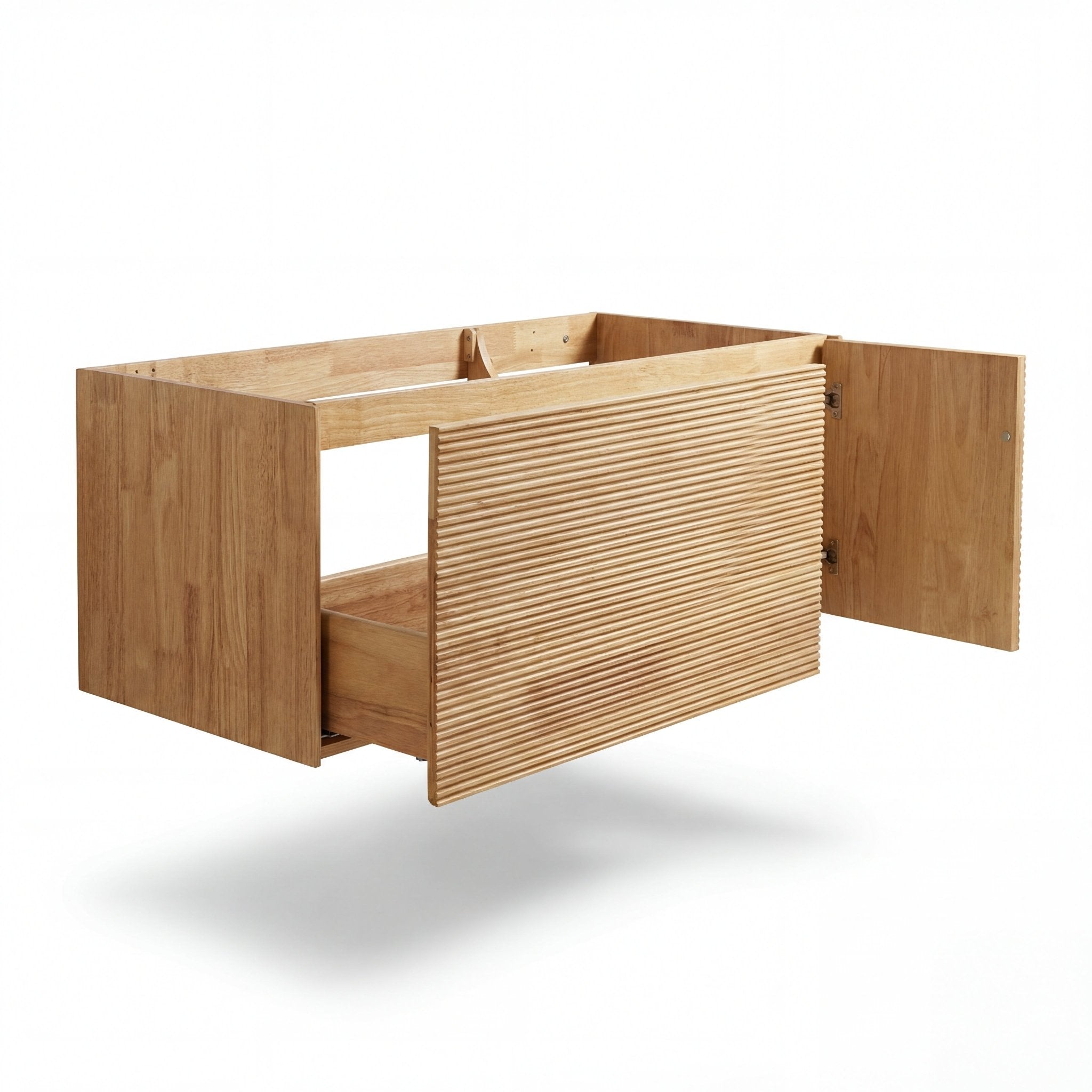 48" Oak Engineered Wood Floating Bathroom Vanity - Vanity48"