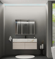 48'' Sintered Stone Top with Double Drawer Floating Bathroom Vanity - Vanity48" NeoNova Decor