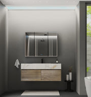 48'' Sintered Stone Top with Double Drawer Floating Bathroom Vanity - Vanity48" NeoNova Decor