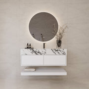 48" White Open Shelf Floating Bathroom Vanity -Vanity48"