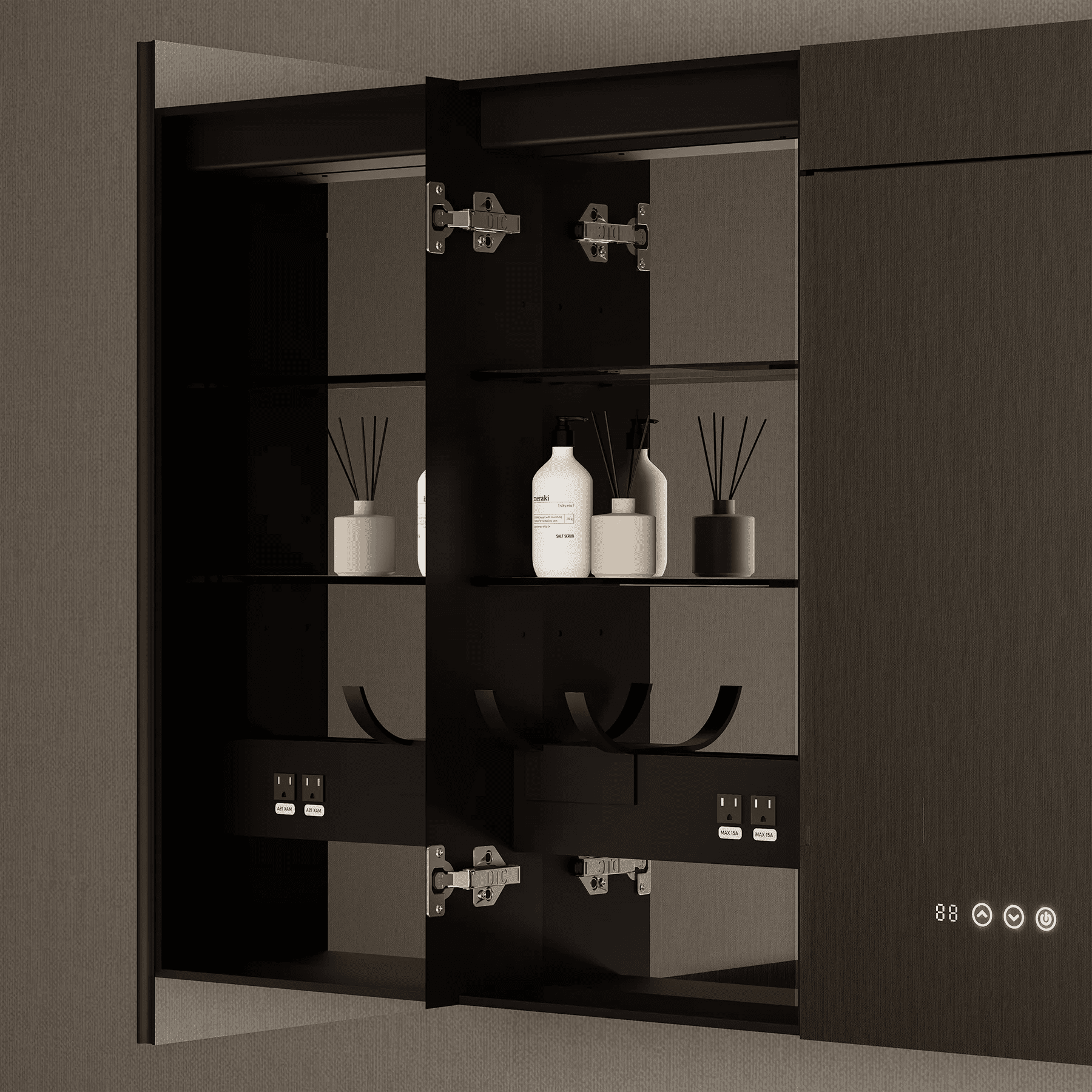 48" x 32" LED Medicine Cabinet with Double Mirror, Anti - Fog, CRI 90 & Built - in Fridge - Medicine Cabinet48"x32"