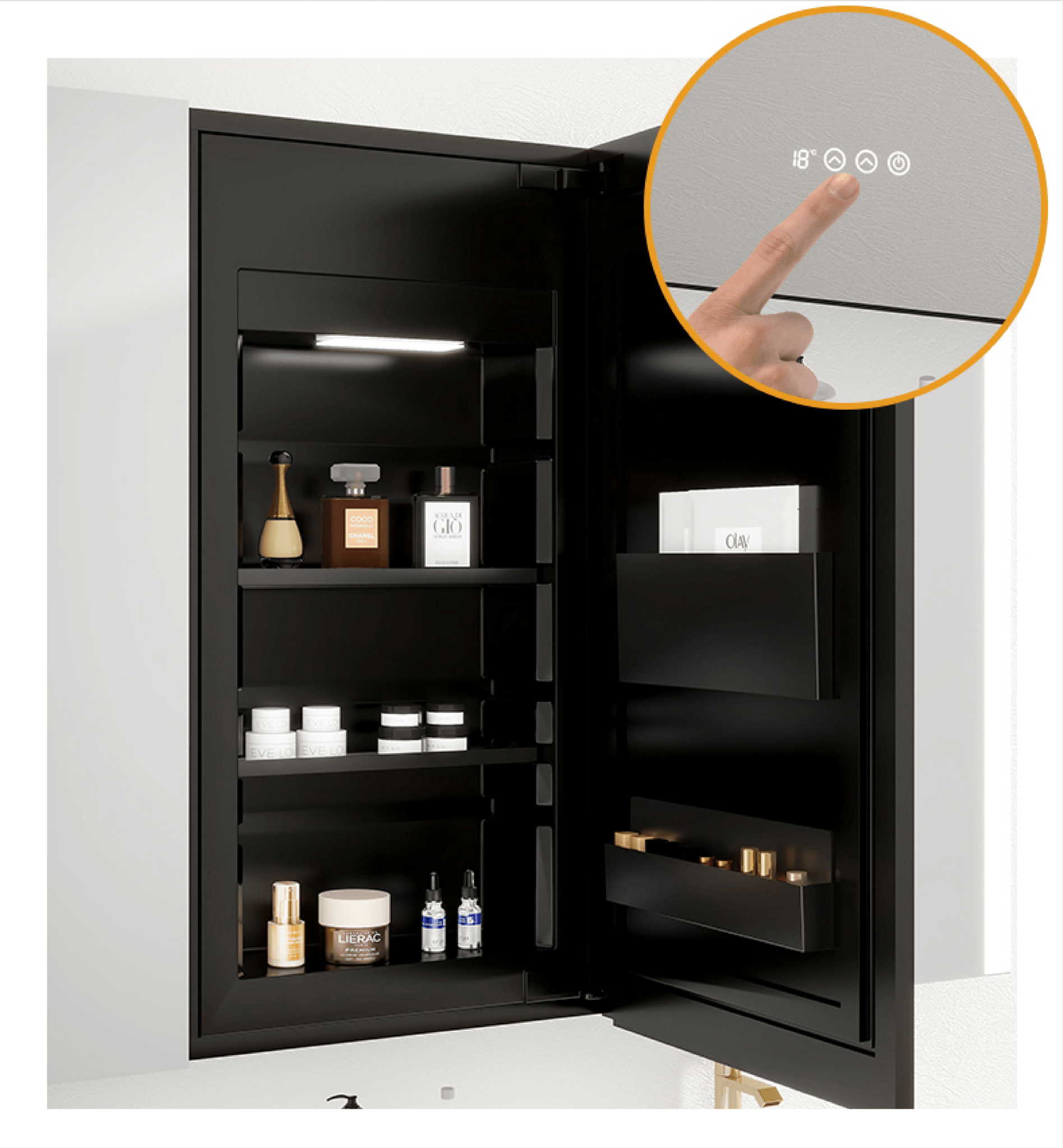 48" x 32" LED Medicine Cabinet with Double Mirror, Anti - Fog, CRI 90 & Built - in Fridge - Medicine Cabinet48"x32"