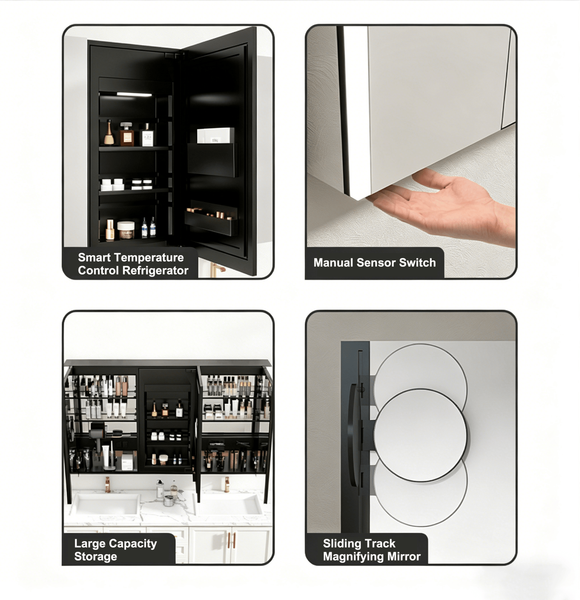 Medicine Cabinet Storage with Built-In Fridge