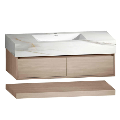 48''Sintered Stone Top with Hotel - Style Floating Bathroom Vanity A2.1 - Vanity48"x22" NeoNova Decor