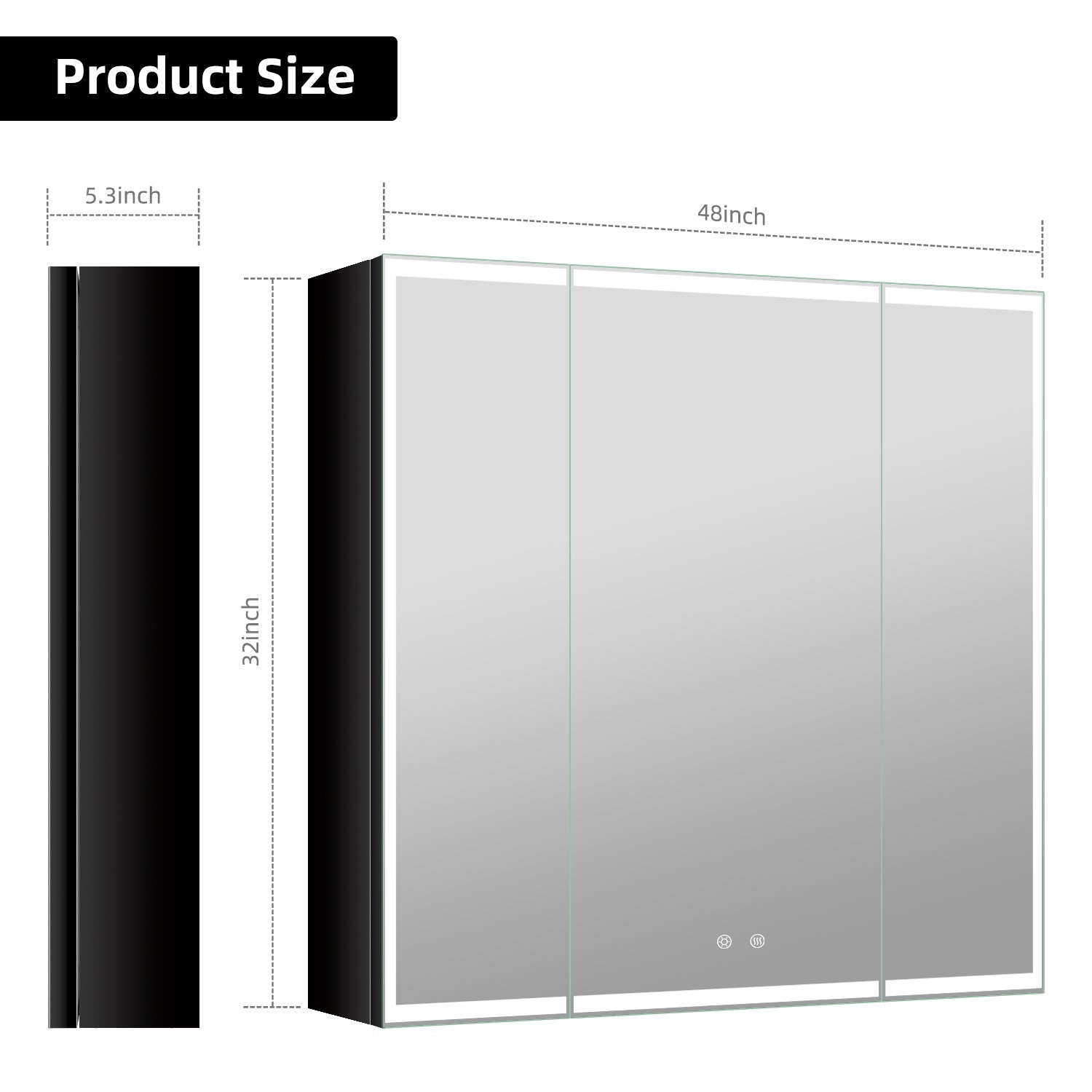48"x32" LED Mirror Cabinet, Anti - Fog, Dimmable Light & Memory – Recessed or Wall - Mounted - Medicine Cabinet NeoNova Decor