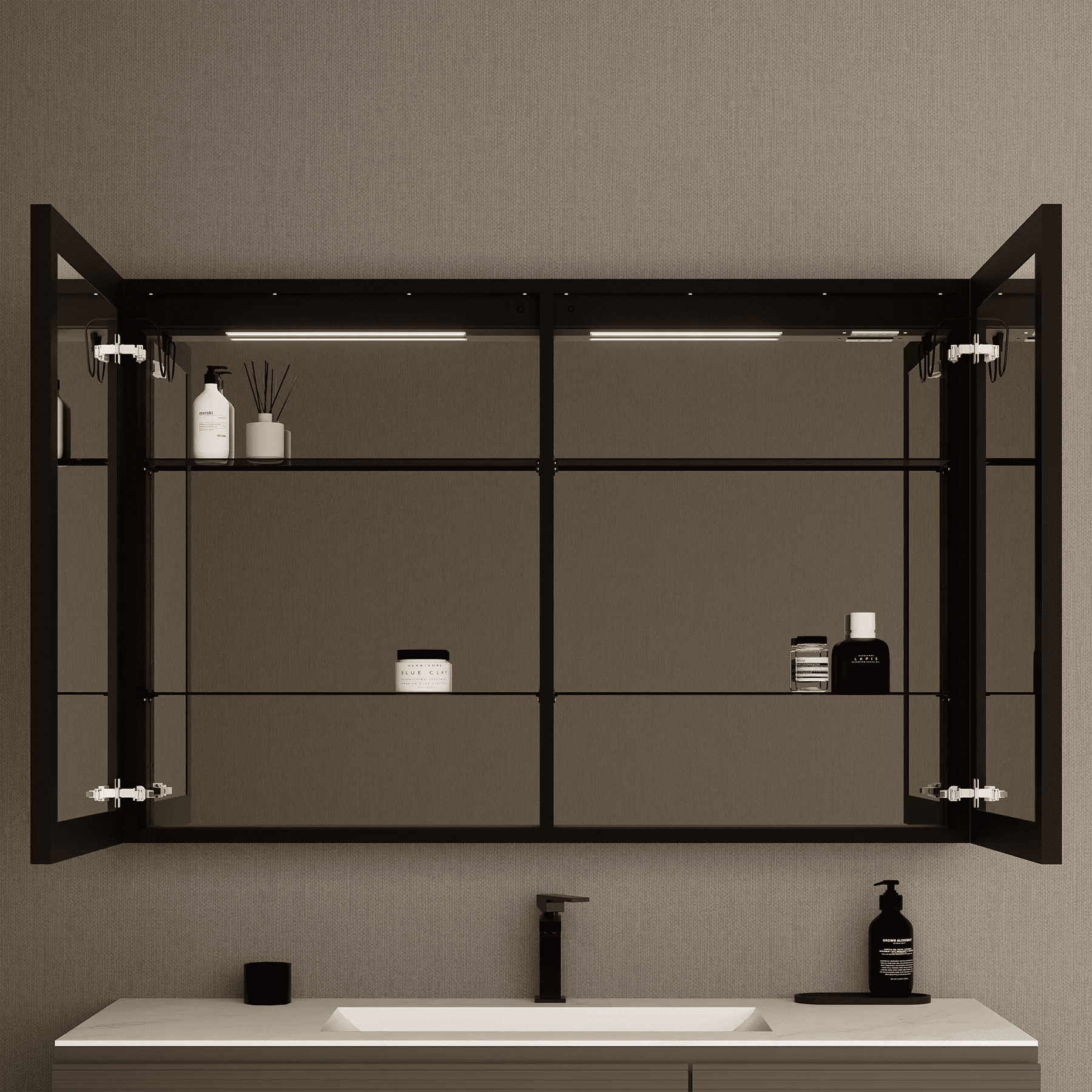 48"x32" LED Mirror Cabinet, Anti - Fog, Dimmable Light & Memory – Wall - Mounted - Medicine Cabinet48"x32"