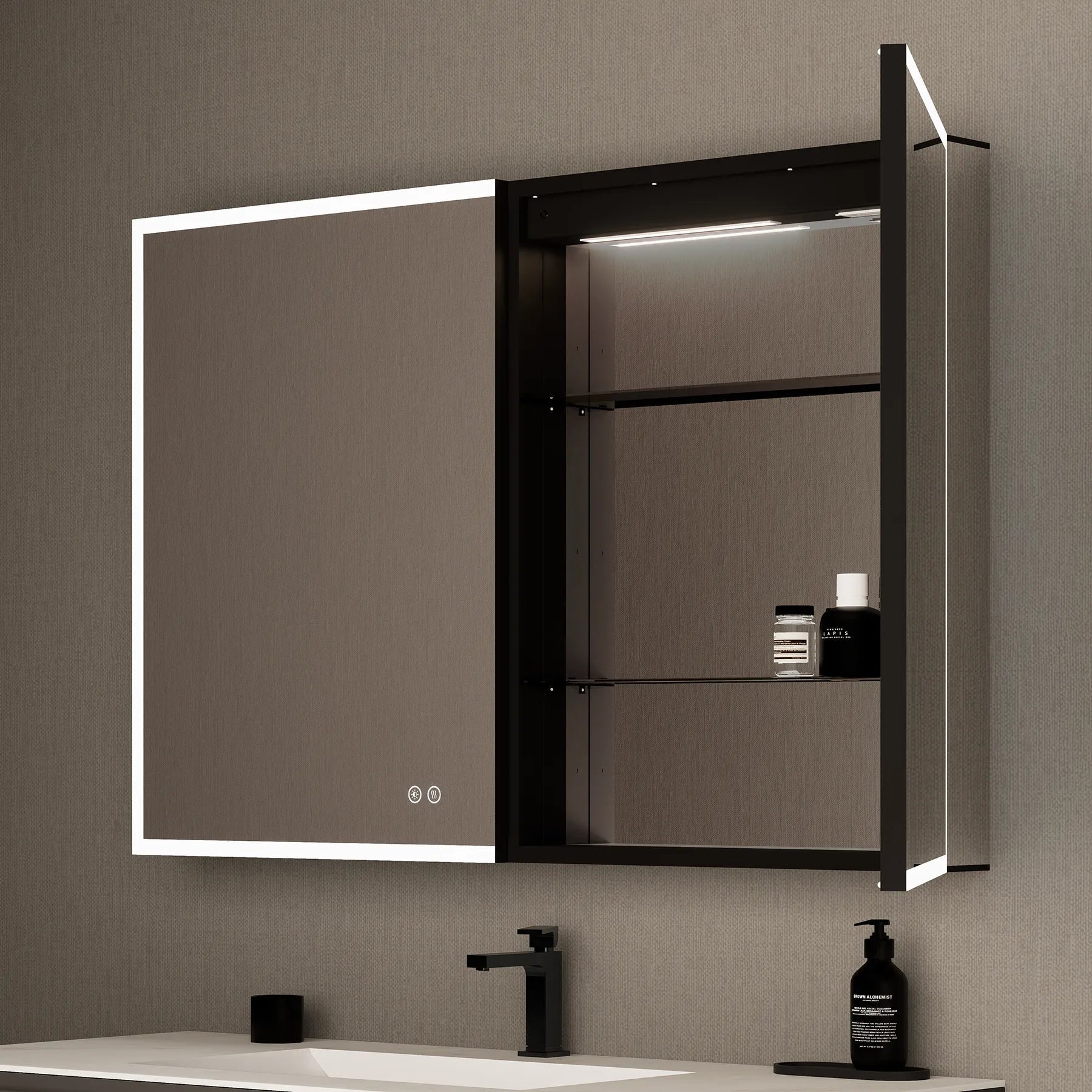 48"x32" LED Mirror Cabinet, Anti - Fog, Dimmable Light & Memory – Wall - Mounted - Medicine Cabinet48"x32"
