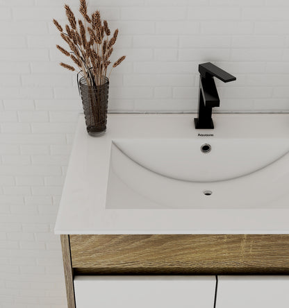 18" Narrow Depth Bathroom Vanity With Ceramic Sink
