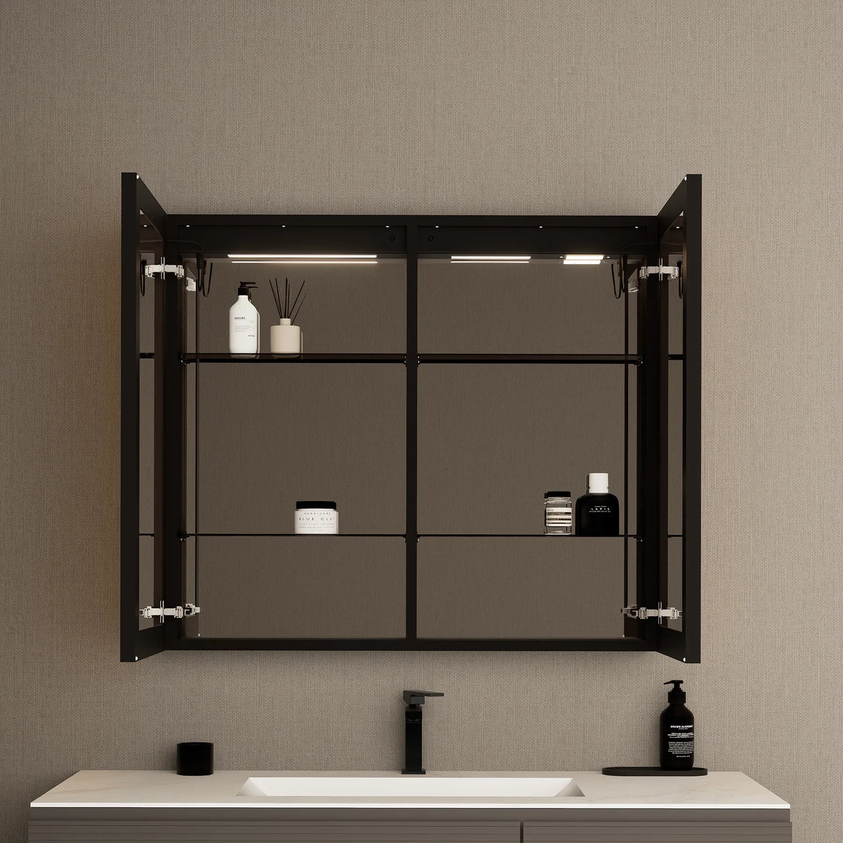 36" LED Double-Door Medicine Cabinet with Blum Soft-Close Hinges