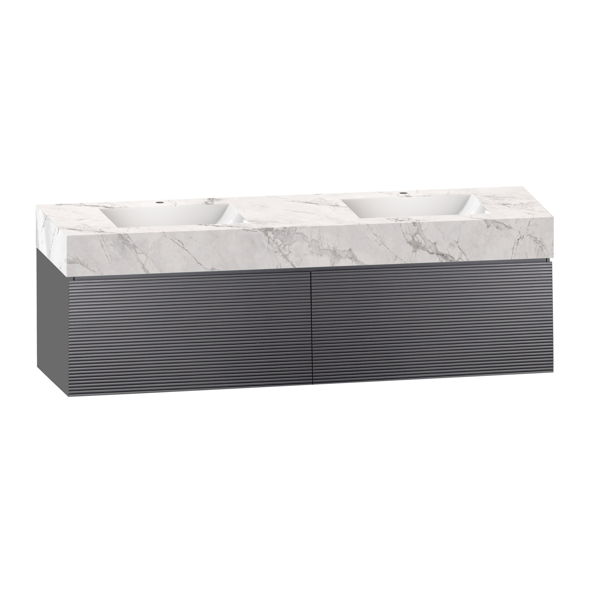 71'' Stone Top with Dark Gray Engineered Wood Floating Bathroom Vanity - Vanity71" x 22.5" NeoNova Decor