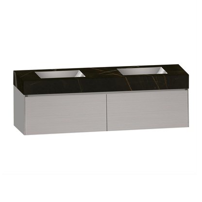 71'' Stone Top with Light Gray Engineered Wood Floating Bathroom Vanity - Vanity71" x 22.5" NeoNova Decor