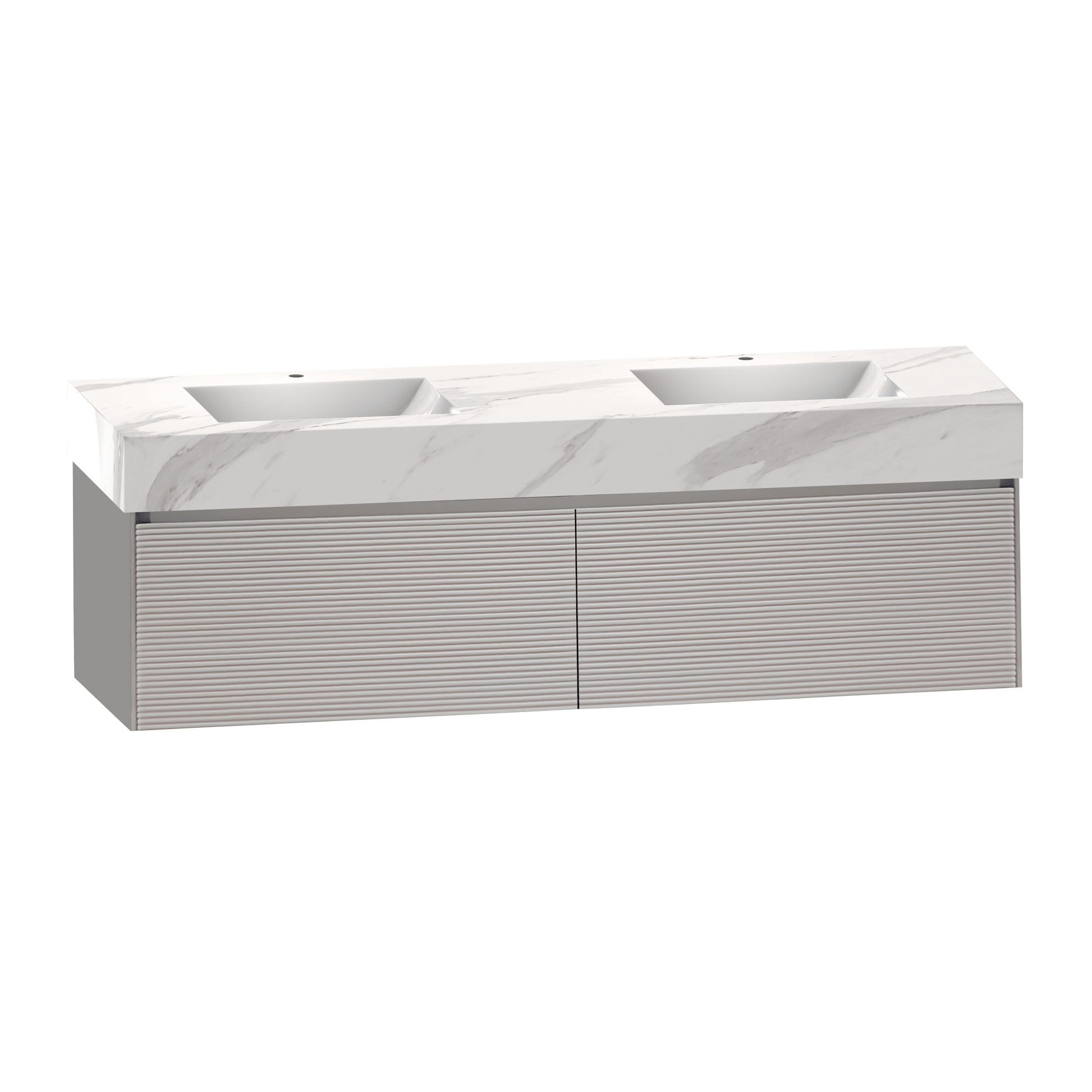 71'' Stone Top with Light Gray Engineered Wood Floating Bathroom Vanity - Vanity71" x 22.5" NeoNova Decor